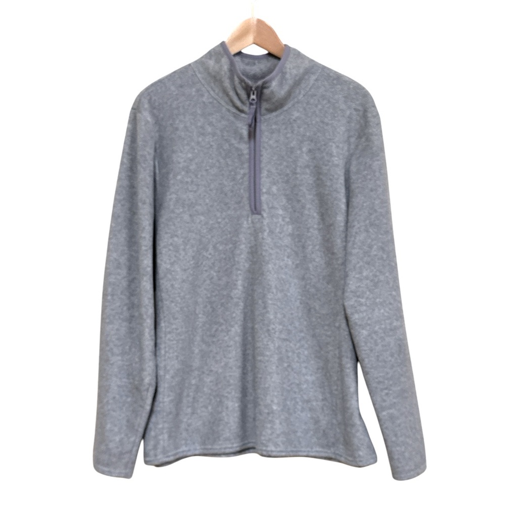 Old Navy Gray Fleece Quarter-Zip Pullover